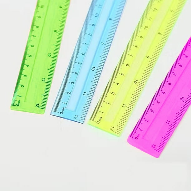 Paquete de 6 reglas de plástico de 6 pulgadas, regla recta, herramienta de  medición de plástico, regla pequeña con pulgadas y medición métrica para la