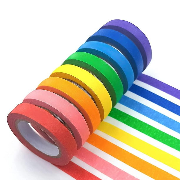 Cinta adhesiva de color, cinta de etiquetado de colores arcoíris para  niños, arte divertido, identificación, cordón, cajas de mudanza, decoración  del