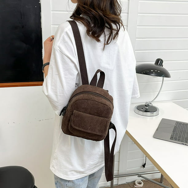 Bolsa Mini mochila de moda mujer, mochilas pequeñas sólidas de pana, mochilas de Retro Tmvgtek Para Estrenar | Walmart en línea