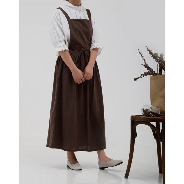 Delantal Cocina Mujer Algodón  Delantal de lino Vestido Mujer