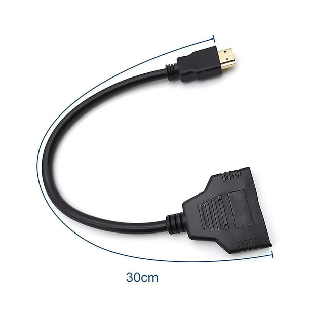  Cable divisor HDMI 1-2 Cable HDMI doble HDMI 1 en 2 salidas 1-2  Línea de conversión de pantalla dividida HDMI Versión 1.4 Soporta Ethernet  Soporta visualización simultánea de dos monitores del