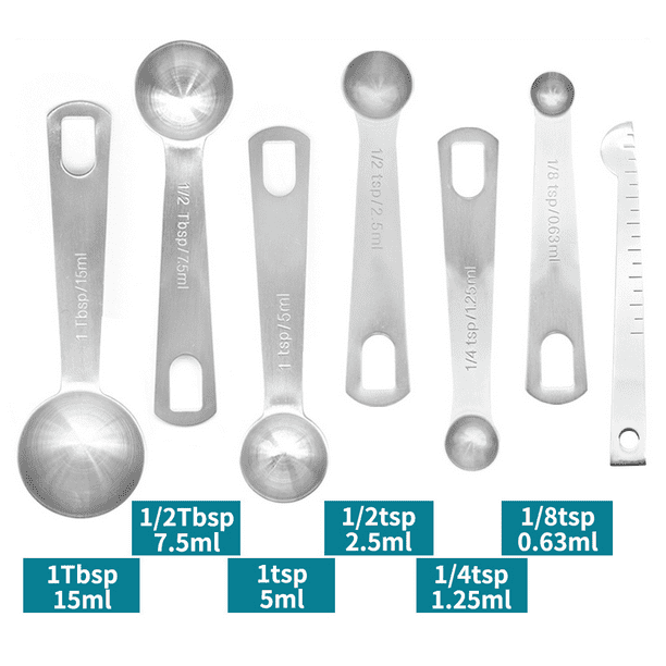 Juego de 6 cucharas medidoras con regla para medir ingredientes secos y  líquidos