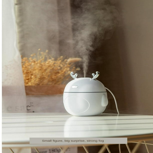 Humidificador ultrasónico de niebla fría con 2 niebla, purificador, lámpara  de noche, generador de niebla para habitación ebé, coche, SPA blanco  Sunnimix Mini humidificador portátil
