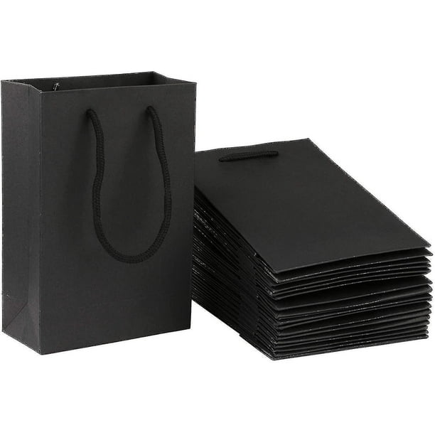 Bolsas de regalo de 20 piezas, bolsas de papel negras, bolsas de compras  negras, papel Kraft YONGSHENG 8390612208522