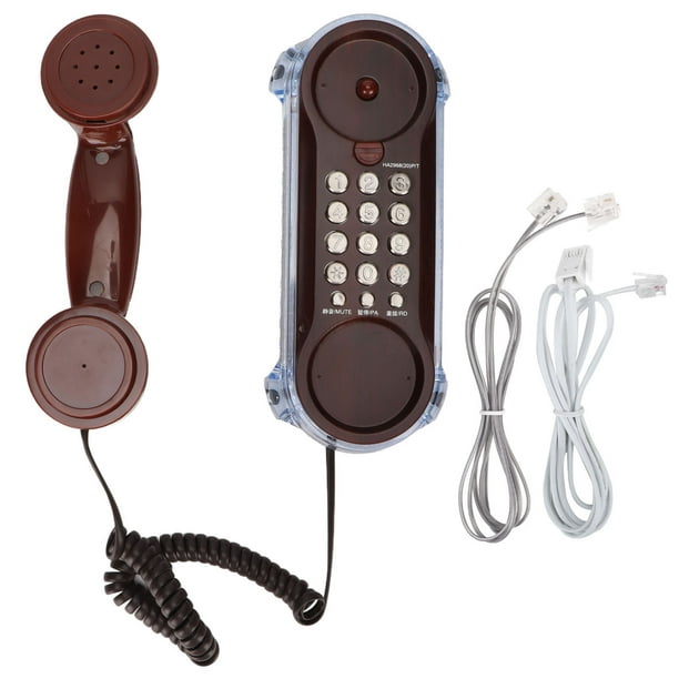Teléfono fijo montado en la pared teléfono de escritorio teléfonos fijos  con cable con función de remarcación de pausa de silencio para el hotel de  oficina en casa