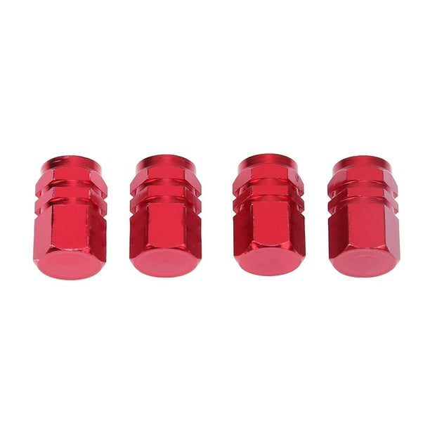 Tapones de Aluminio Rojos para Válvula de Neumático de Coche (4