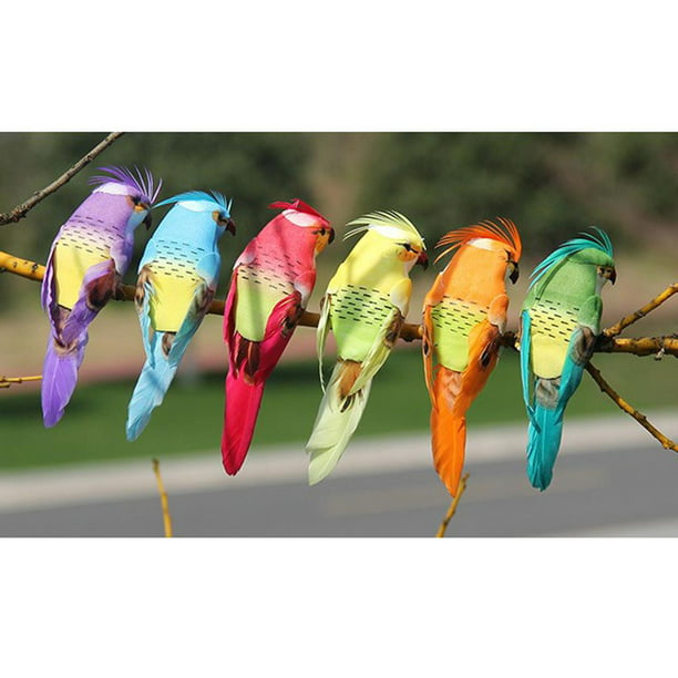 Pájaros Decorativos Con Plumas De Espuma Artificiales Para N