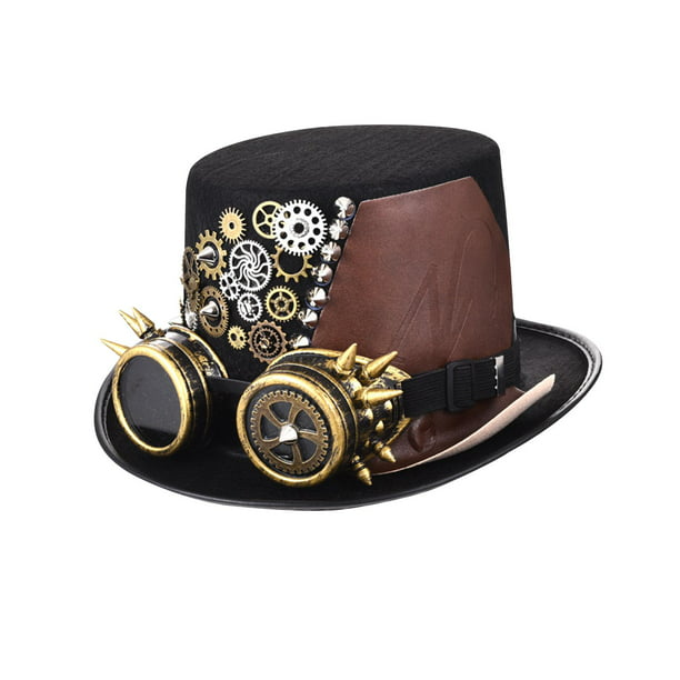 Sombrero Steampunk, sombreros de copa Steampunk para hombres con gafas,  sombrero de viajero del tiempo Steampunk, accesorios Steampunk para fiesta  de Halloween – Los mejores productos en la tienda online Joom Geek