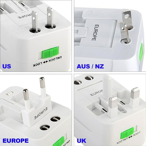 Comprar Cargador de toma de corriente Universal internacional, enchufe  eléctrico, convertidor adaptador de CA, enchufe AU, Reino Unido, EE. UU.,  UE