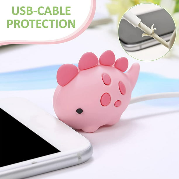 Protector de cable compatible con iPhone, iPad, Android, Samsung Galaxy,  cable de plástico lindo con alas de ángel, accesorio para teléfono,  cargador