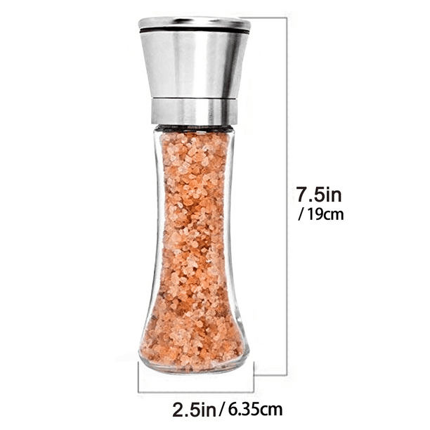  Molinillo de sal y pimienta recargable 2 en 1 con grosor  ajustable, salero y pimentero acrílico con mecanismo de cerámica : Hogar y  Cocina