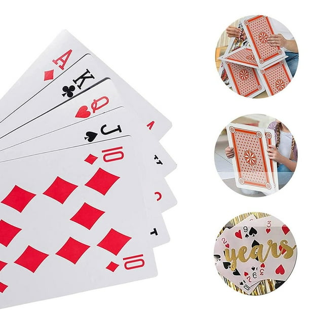 Toyvian 1 Conjunto Cartas De Baralho Gigantes Pôquer Super Grande Jogo  Superdimensionado Pôquer Grande Baralho De Cartas Gigante Grande Deck Ampla  Papel Revestido Quatro Vezes Equipamento : : Brinquedos e Jogos