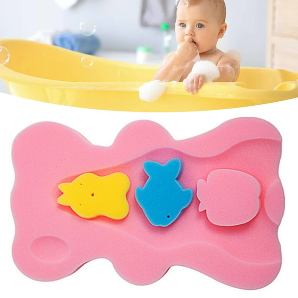 Esponja De Baño Para Bebe Muy Suave Hipoalergenica 2 Pzas Color Amarillo y  Rosa