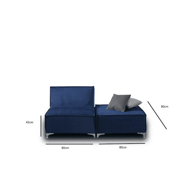 Sofa Cama TOMM 3 posiciones individual azul denim M & E MUEBLES Tomm azul  denim