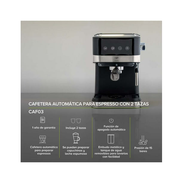 Cafetera Café Espresso Y Cappuccino Automática AVERA CAF03/Acero  Inoxidable/Negro
