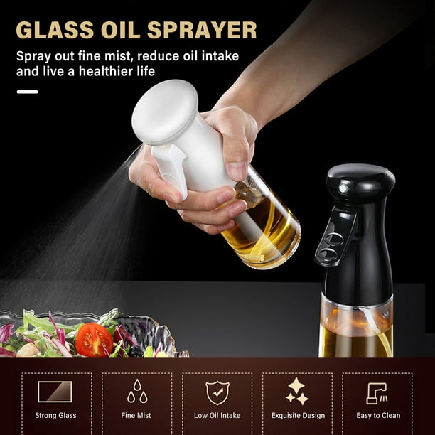 Pulverizador de aceite, botella pulverizadora de aceite de vidrio,  pulverizador de niebla de 200ML, yeacher estándar