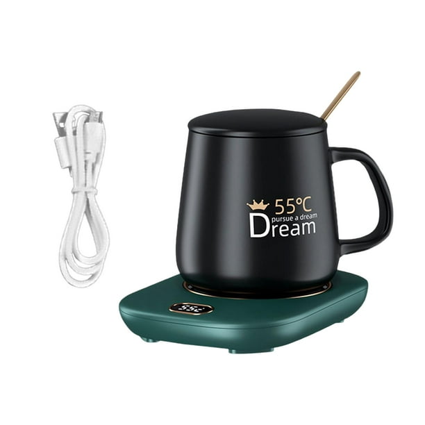 Posavasos eléctrico de aislamiento con almohadilla calefactora de dibujos  animados, taza de café, té, oficina, alimentación por USB, útil, novedoso