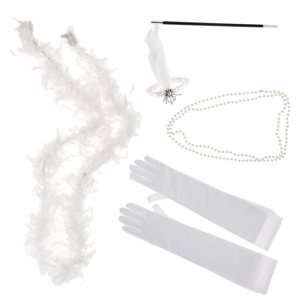 Boa de Plumas Charlestone Blanca