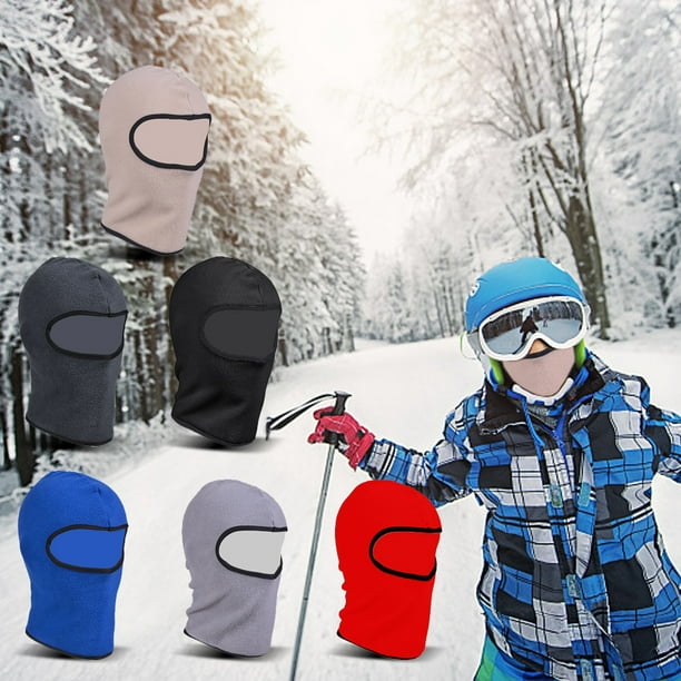Pasamontañas para niños, máscara de esquí, máscara facial de ninja de  invierno, gorro con capucha para clima frío, sombrero de nieve, calentador  de
