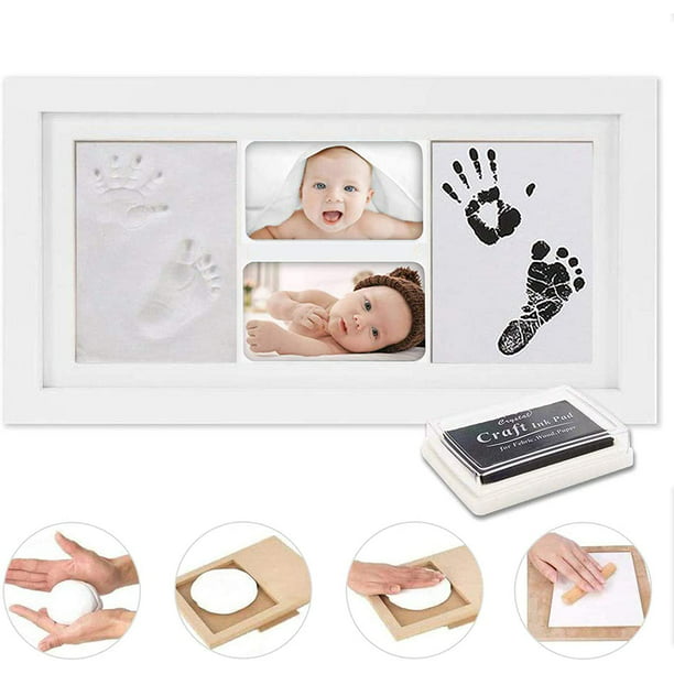 MIMUKIDS marco huellas bebe con sonajeros bebes pies y manos - regalo bebe  originales marco para huella bebe con juguete…