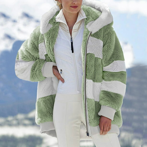 Chaqueta de abrigo de imitación cálida para mujer a la moda, ropa de abrigo  de manga larga con cremallera de invierno Fridja BV0+1872