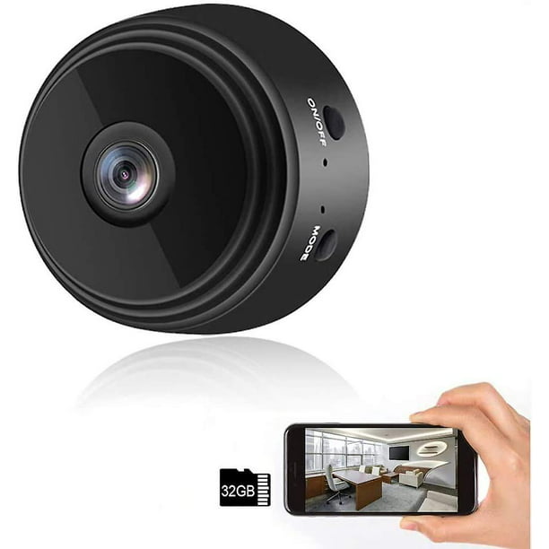 Mini cámara, cámara oculta 1080p hd, cámara espía con visión nocturna y  detección de movimiento, mini cámara espía, cámara de vigilancia interior /  exterior (negro)