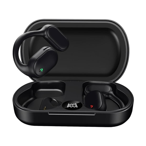 Auriculares impermeables de conducción de aire 8H para ciclismo Gym Negro  jinwen