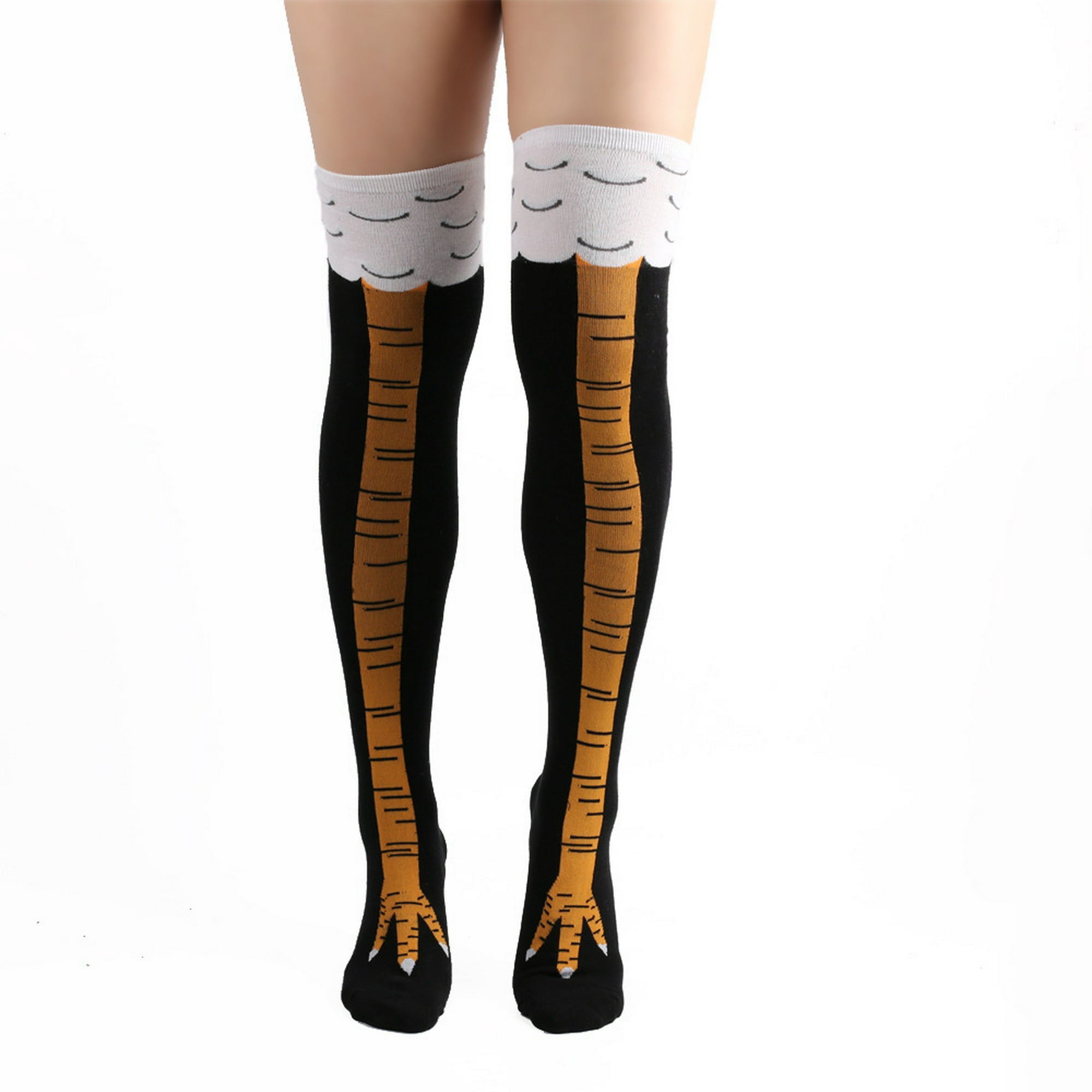 Calcetines divertidos locos con piernas de pollo para mujer Calcetines  hasta la rodilla y media pantorrilla Calcetines de regalo oso de fresa  Electrónica