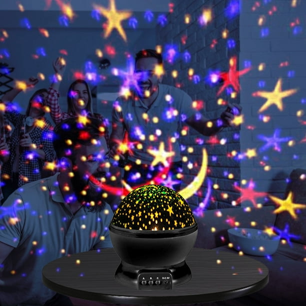 Lámpara de proyección de estrellas para dormitorio de niños luz LED Tmvgtek  de noche para decoración de bebé giratoria Luna estrellada Galaxia Proyector  de mesa