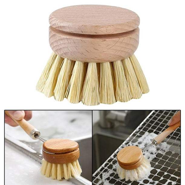 Cepillo de limpieza de cocina de bambú Natural, cepillo para fregar platos,  respetuoso con el medio