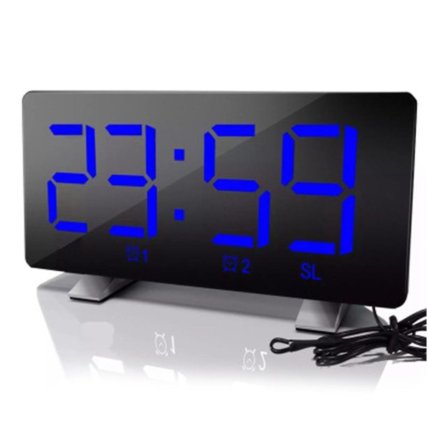 Este despertador digital con pantalla led, alarma dual y en seis