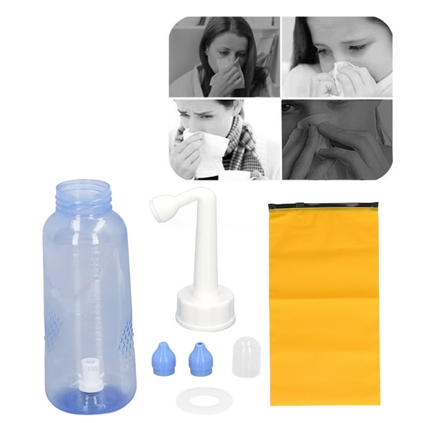 Botella de enjuague nasal de 300ml limpiador del sistema de enjuague nasal  de grado alimenticio para niños adultos ANGGREK Lavado nasal
