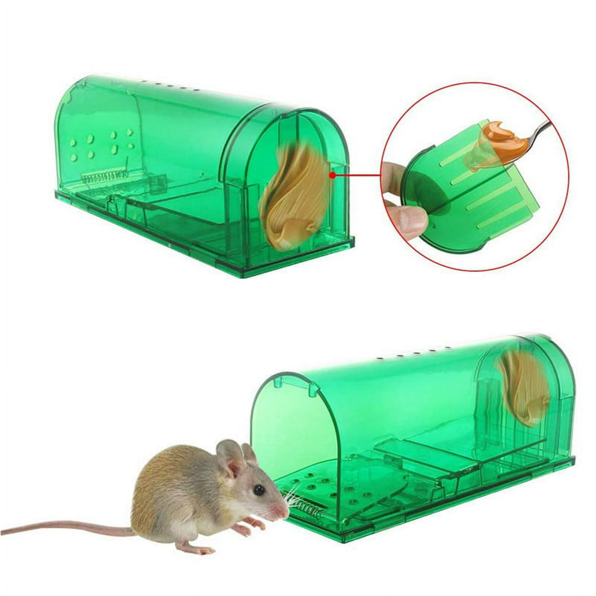 Trampa humana para ratones, atrapa y libera trampas para ratones que  funcionan, paquete de 2 trampas para ratones, no matan, para ratones,  roedores