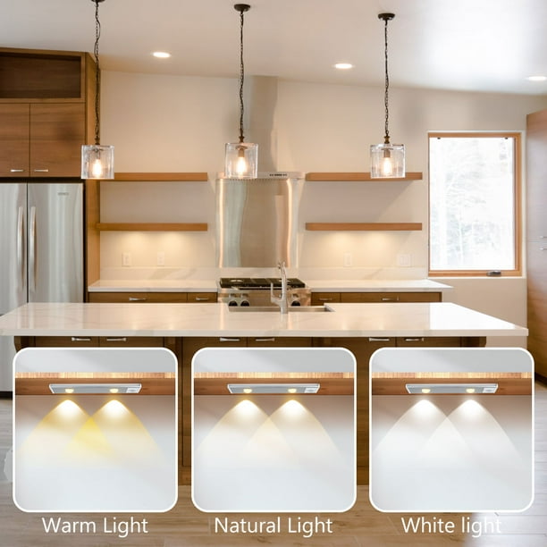 Comprar Luz con Sensor de movimiento con interruptor, luz LED nocturna,  lámpara de noche recargable por USB para cocina, armario, lámpara, luz de  escalera