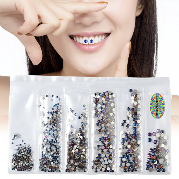 Joyas de diamantes de imitación dentales, joyas de dientes, gemas de  decoración de dientes de cristal dental (rojo) Ehuebsd Cuidado Belleza