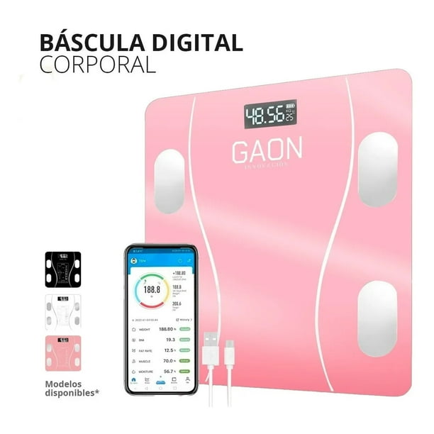 Báscula Digital Peso Corporal Sincroniza Tu Celular Vía App Rosa