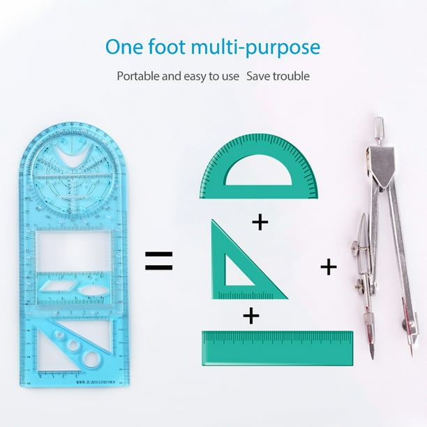 Regla Dibujo Multifuncional, Reglas de Plantilla de Medición, Dibujo  Geométrico, Línea Redonda para r- Escuela Secundaria Sunnimix Regla de  dibujo