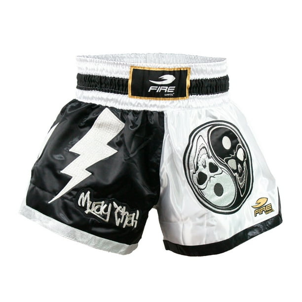  Tuff - Shorts deportivos para Muay Thai Shorts para artes  marciales, ropa de Gimnasio para entrenamiento., Negro, S : Ropa, Zapatos y  Joyería