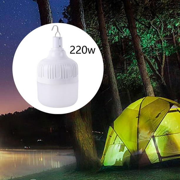 Lámpara de camping con bombilla LED USB colgante con luz de noche recargable  blanca con gancho 220W Cola Luz USB para exteriores