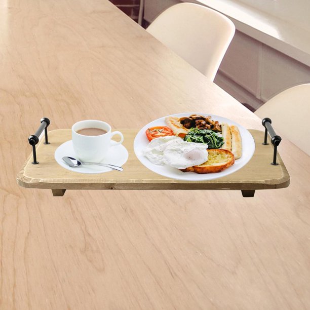 Bandeja de servir para comer con asas, bandeja para servir alimentos para  fiestas, bandejas de madera para platos de mesa de café