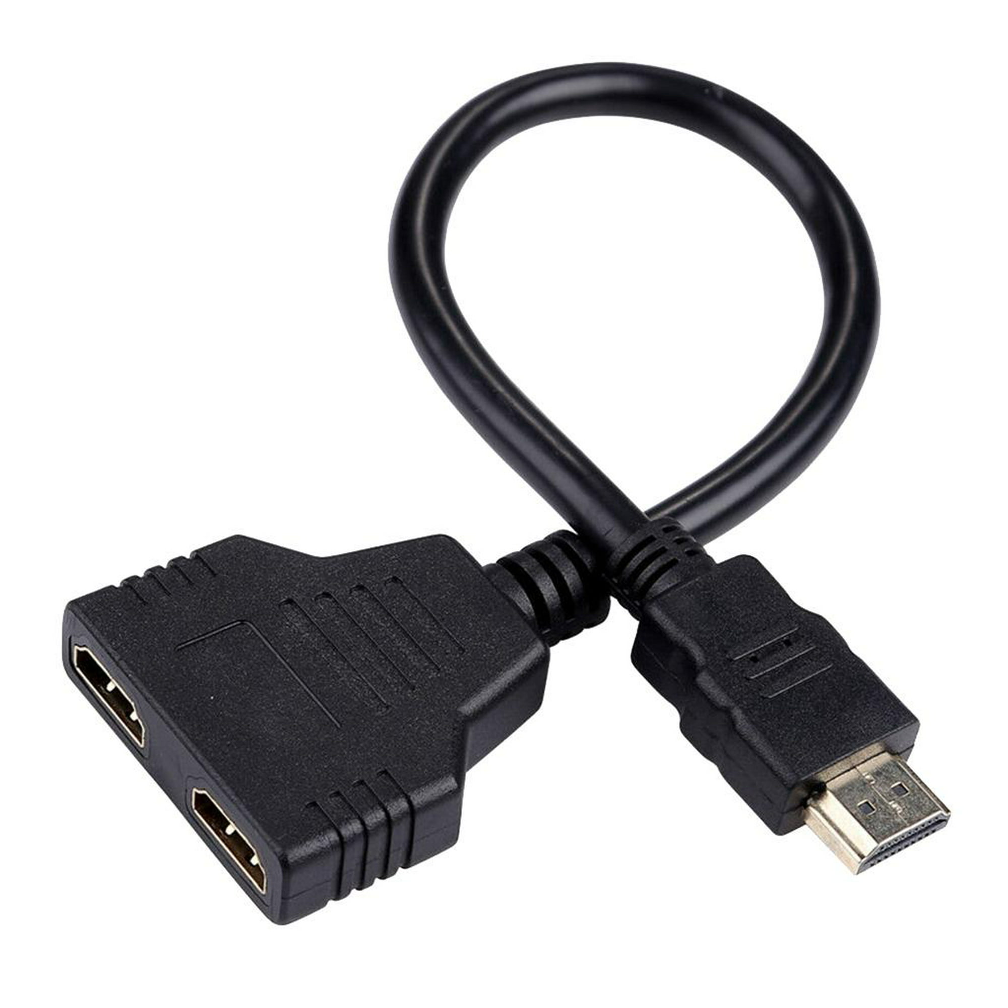  Cable divisor HDMI 1-2 Cable HDMI doble HDMI 1 en 2 salidas 1-2  Línea de conversión de pantalla dividida HDMI Versión 1.4 Soporta Ethernet  Soporta visualización simultánea de dos monitores del