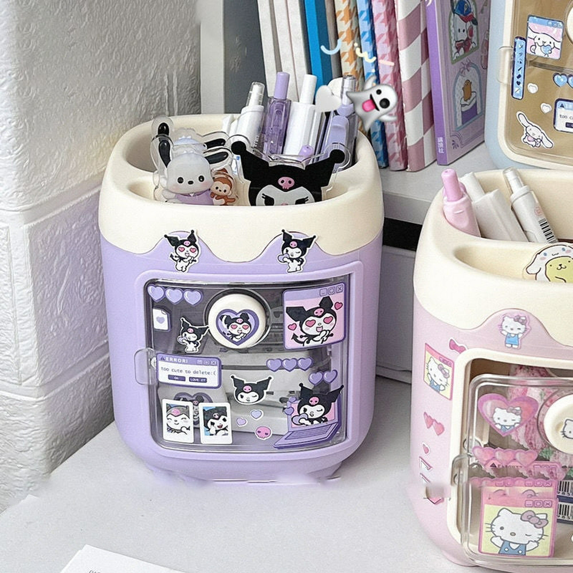 Portalápices de escritorio Kawaii para niñas, lindo organizador de