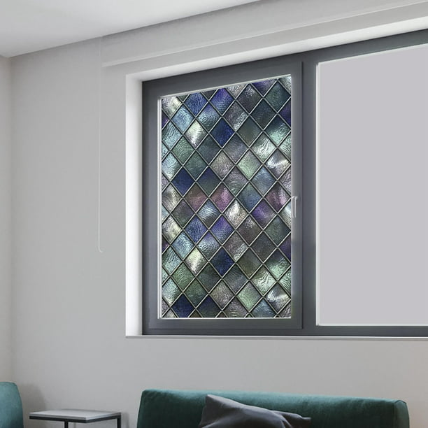 Película de privacidad para ventana, adhesivo estático para ventana, no  adhesivo, vinilo decorativo para ventana 3D, calcomanías para vidrieras  estilo Y BLESIY película de privacidad de la ventana