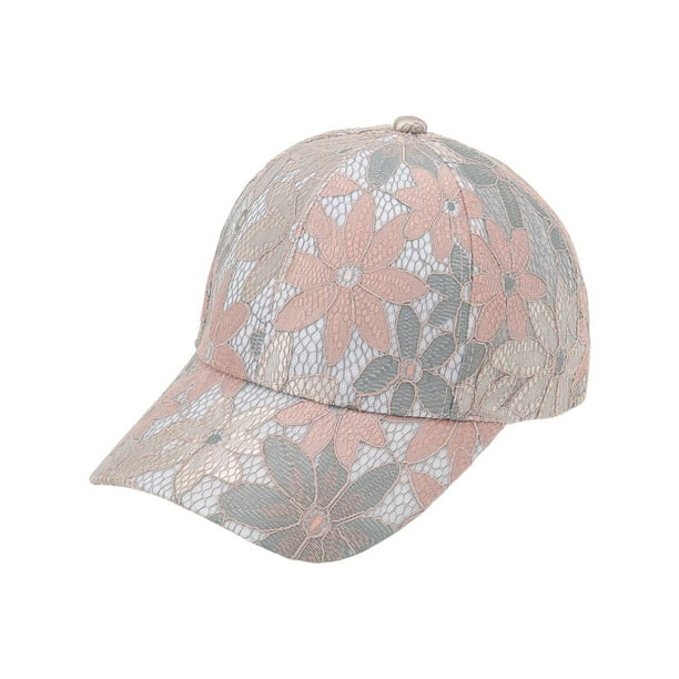 Gorra de béisbol de encaje Floral para mujer de verano, sombreros de playa  de malla transpirable, cierre a presión, cómodo de llevar para actividades