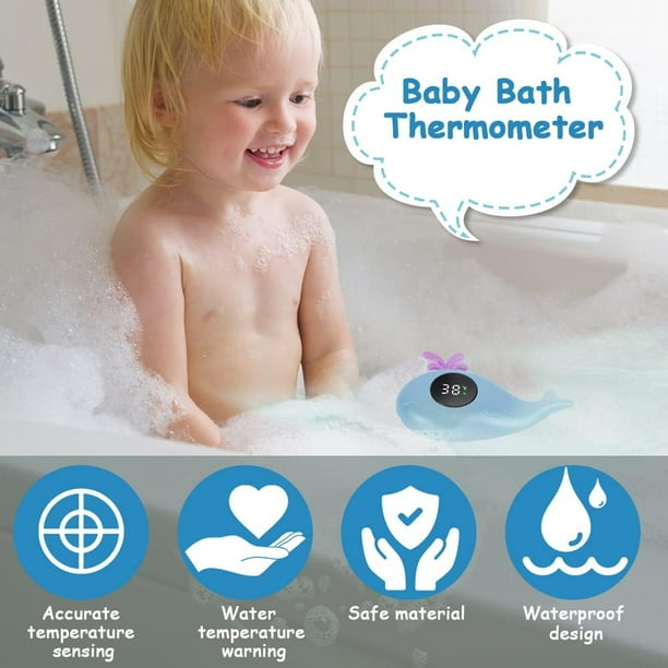 Termómetro de baño para bebé, termómetro de agua digital, termómetro de agua  para peces con aspersor, juguete de baño flotante para niños pequeños,  termómetro