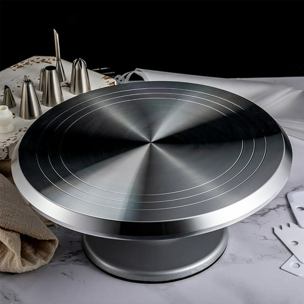 Plato giratorio para pasteles, plato giratorio de aluminio de 12 pulgadas,  soporte giratorio para decoración de pasteles, meticulosamente diseñado