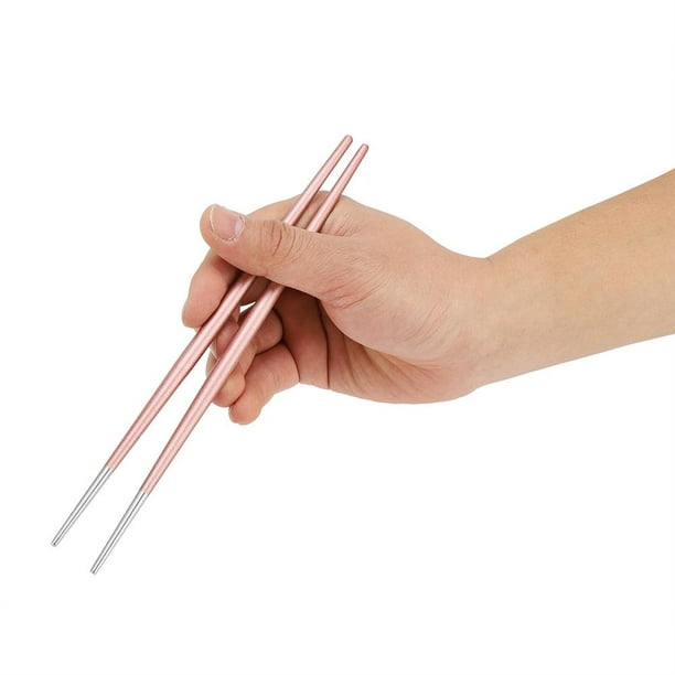 Fdit Juego de palillos japoneses de acero inoxidable 304, palillos de sushi  para restaurante de sushi (rosa plateado) Ecomeon no