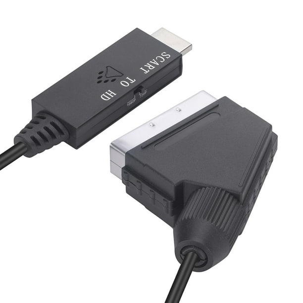 Convertidor de Euroconector a HDMI con Cables HDMI y Euroconector,  Convertidor Scart a HDMI Compatible con Interruptor de Salida Full HD 720P  / 1080P