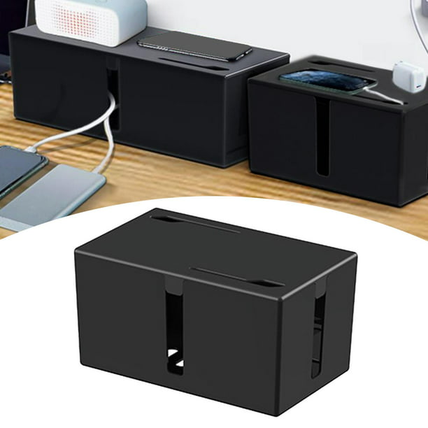 Caja de administración de cables Ocultar cables de alimentación Soporte de  almacenamiento para , escritorio, , computadora, concentrador USB , M Negro
