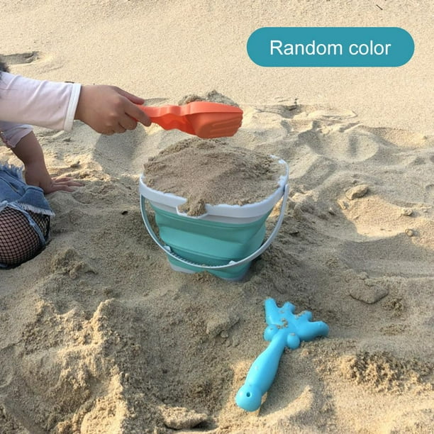 Juego de juguetes de playa, cubo de silicona plegable, juguete de arena de  dinosaurio y pala de viaje, cubos plegables, bolas de playa inflables para